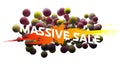 Massive saleÃÂ graphicÃÂ with globules on white background